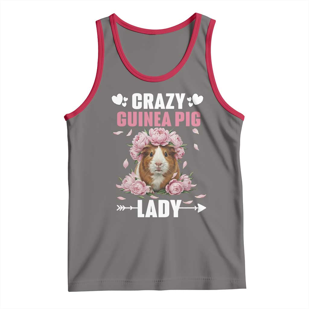 Funny Crazy Guinea Pig Lady Tank Top Cavy Mom Gift TS12 Deep Heather Red Print Your Wear