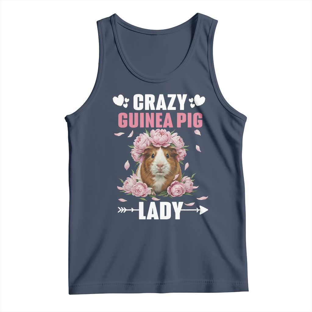 Funny Crazy Guinea Pig Lady Tank Top Cavy Mom Gift TS12 Navy Print Your Wear