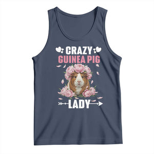 Funny Crazy Guinea Pig Lady Tank Top Cavy Mom Gift TS12 Navy Print Your Wear