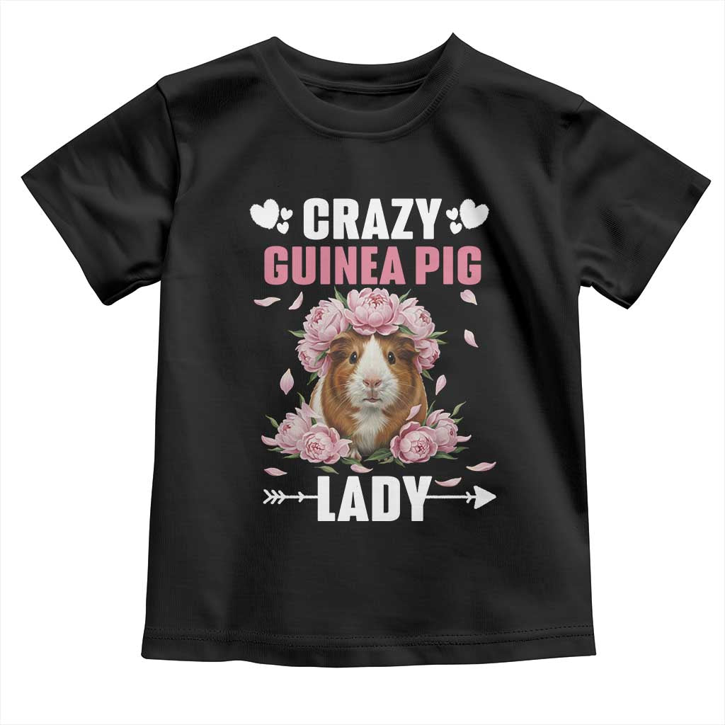 Funny Crazy Guinea Pig Lady Toddler T Shirt Cavy Mom Gift TS12 Black Print Your Wear