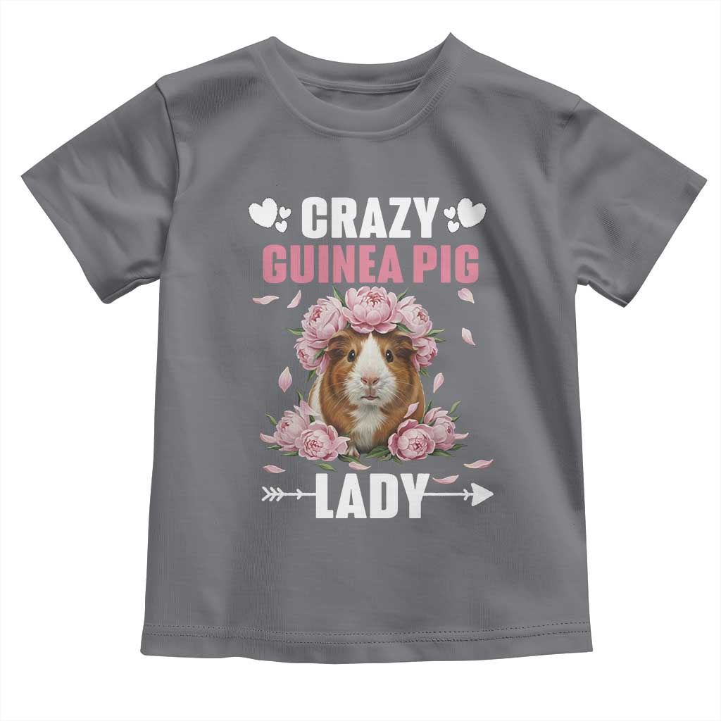 Funny Crazy Guinea Pig Lady Toddler T Shirt Cavy Mom Gift TS12 Charcoal Print Your Wear