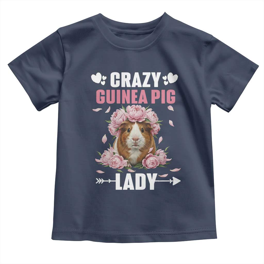 Funny Crazy Guinea Pig Lady Toddler T Shirt Cavy Mom Gift TS12 Navy Print Your Wear
