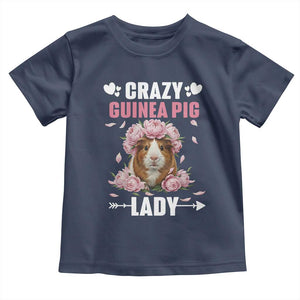 Funny Crazy Guinea Pig Lady Toddler T Shirt Cavy Mom Gift TS12 Navy Print Your Wear