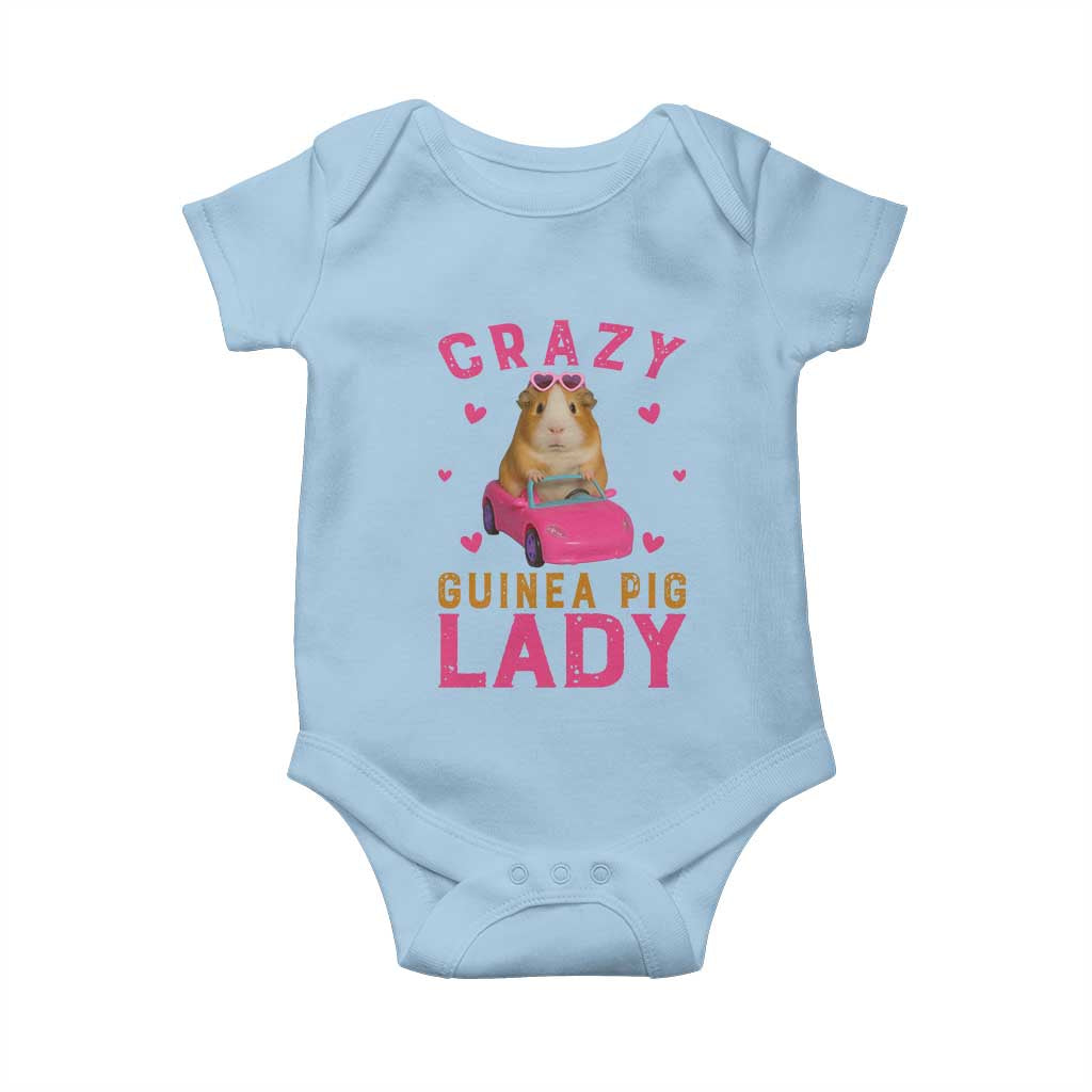 Crazy Guinea Pig Lady Baby Onesie Funny Pet Lover Gift TS12 Light Blue Print Your Wear
