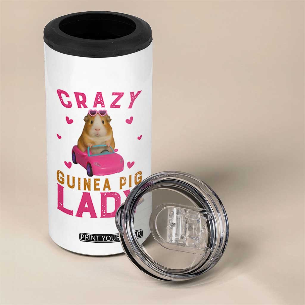 Crazy Guinea Pig Lady 4 in 1 Can Cooler Tumbler Funny Pet Lover Gift TS12 Print Your Wear