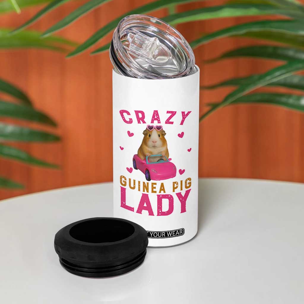 Crazy Guinea Pig Lady 4 in 1 Can Cooler Tumbler Funny Pet Lover Gift TS12 Print Your Wear
