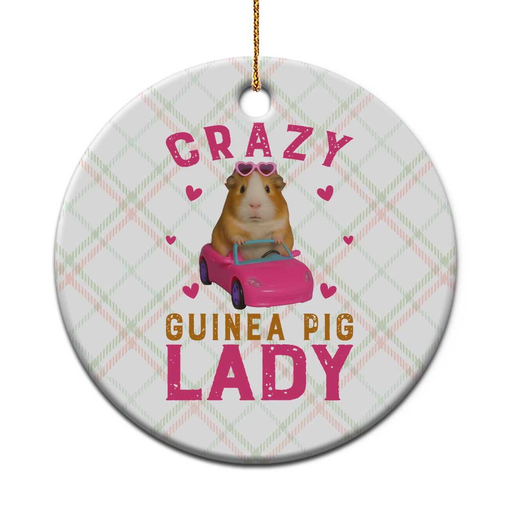 Crazy Guinea Pig Lady Ceramic Ornament Funny Pet Lover Gift TS12 1pc Christmas Plaid Print Your Wear