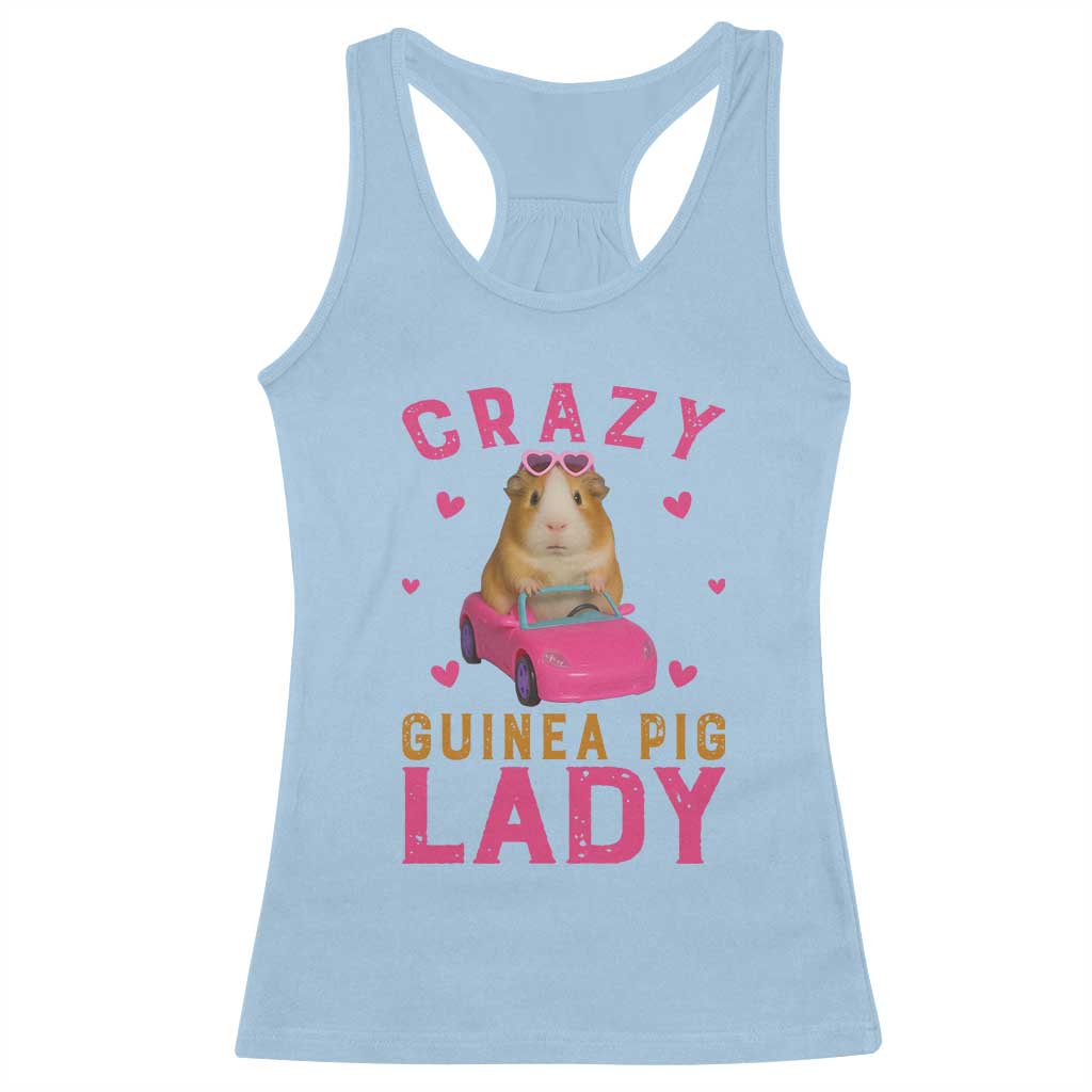 Crazy Guinea Pig Lady Racerback Tank Top Funny Pet Lover Gift TS12 Light Blue Print Your Wear