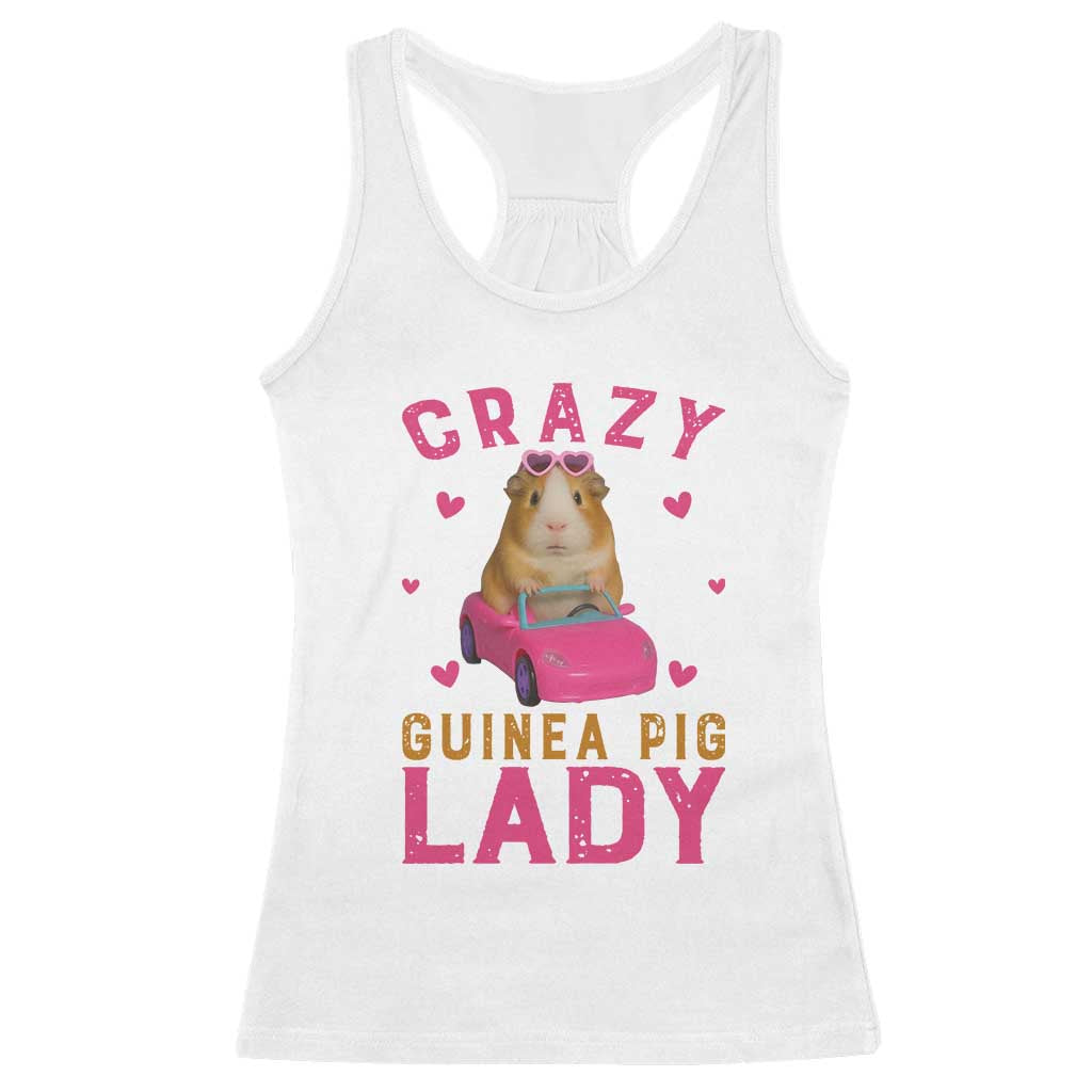 Crazy Guinea Pig Lady Racerback Tank Top Funny Pet Lover Gift TS12 White Print Your Wear