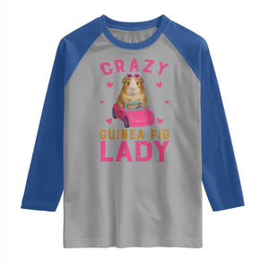 Crazy Guinea Pig Lady Raglan Shirt Funny Pet Lover Gift TS12 Sport Gray Royal Print Your Wear
