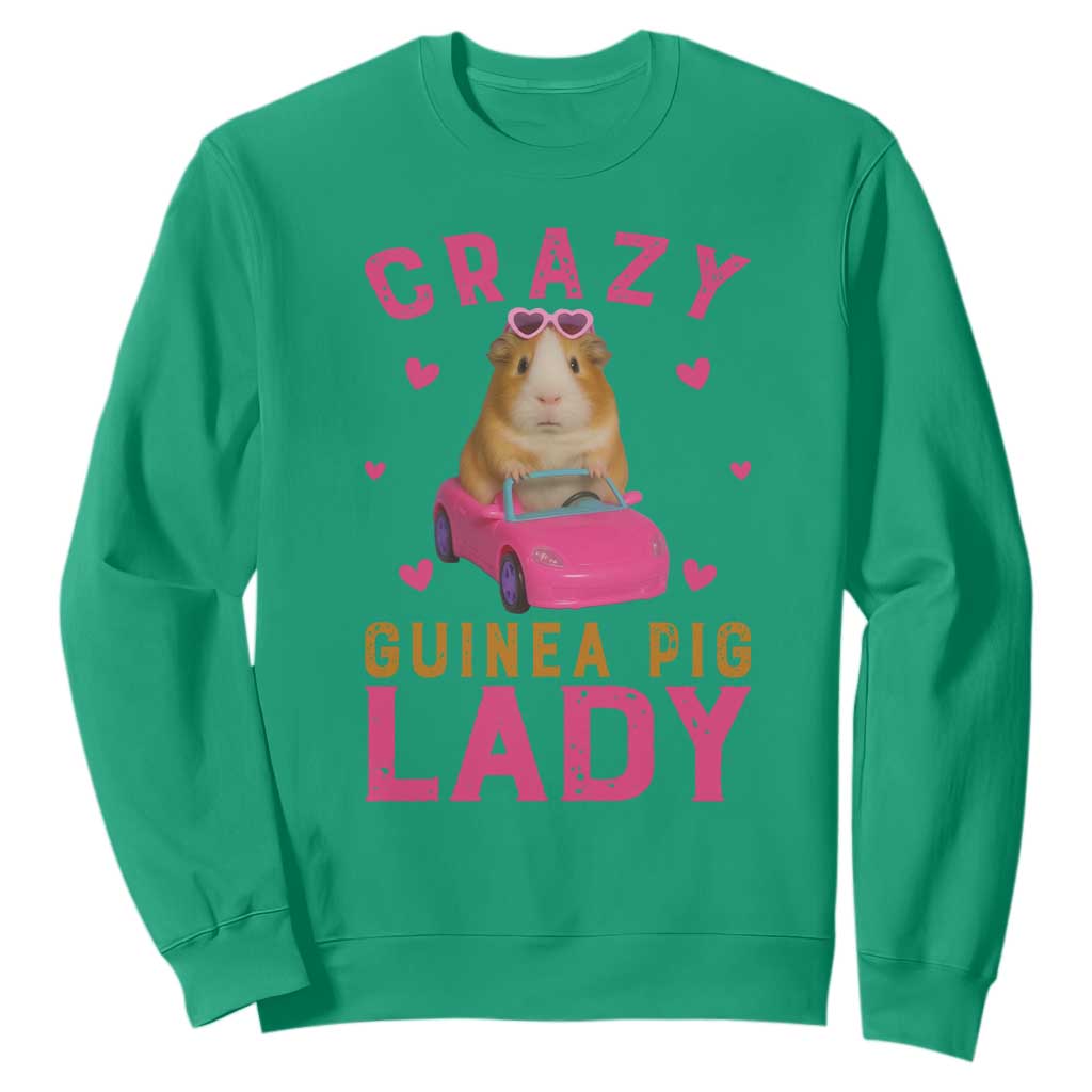 Crazy Guinea Pig Lady Sweatshirt Funny Pet Lover Gift TS12 Irish Green Print Your Wear