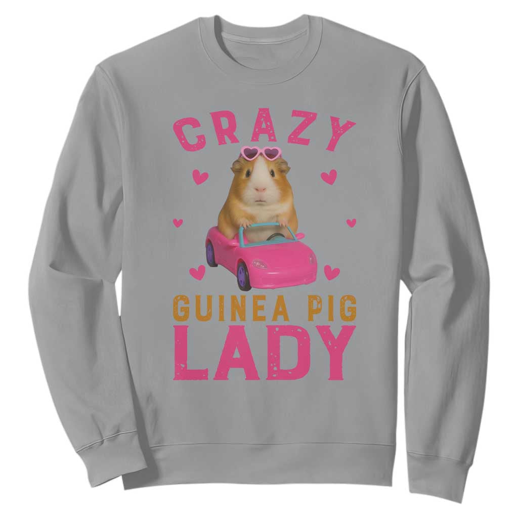 Crazy Guinea Pig Lady Sweatshirt Funny Pet Lover Gift TS12 Sport Gray Print Your Wear