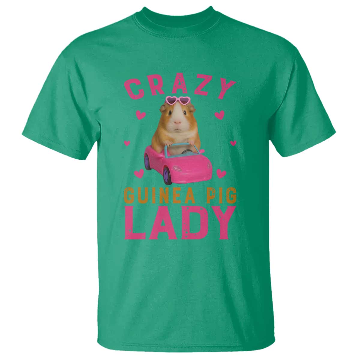 Crazy Guinea Pig Lady T Shirt Funny Pet Lover Gift TS12 Irish Green Print Your Wear