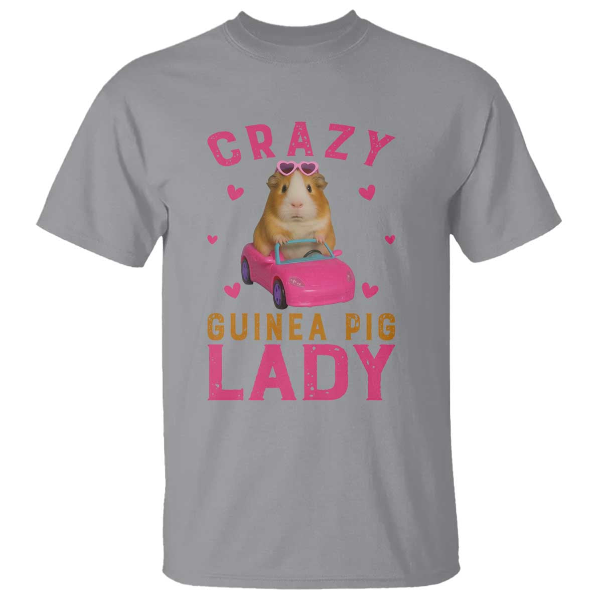 Crazy Guinea Pig Lady T Shirt Funny Pet Lover Gift TS12 Sport Gray Print Your Wear