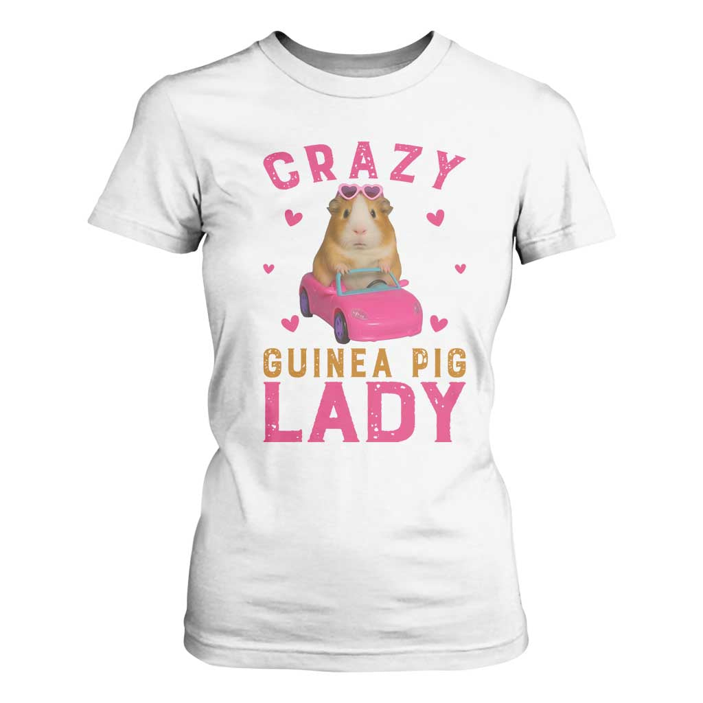 Crazy Guinea Pig Lady T Shirt For Women Funny Pet Lover Gift TS12 White Print Your Wear