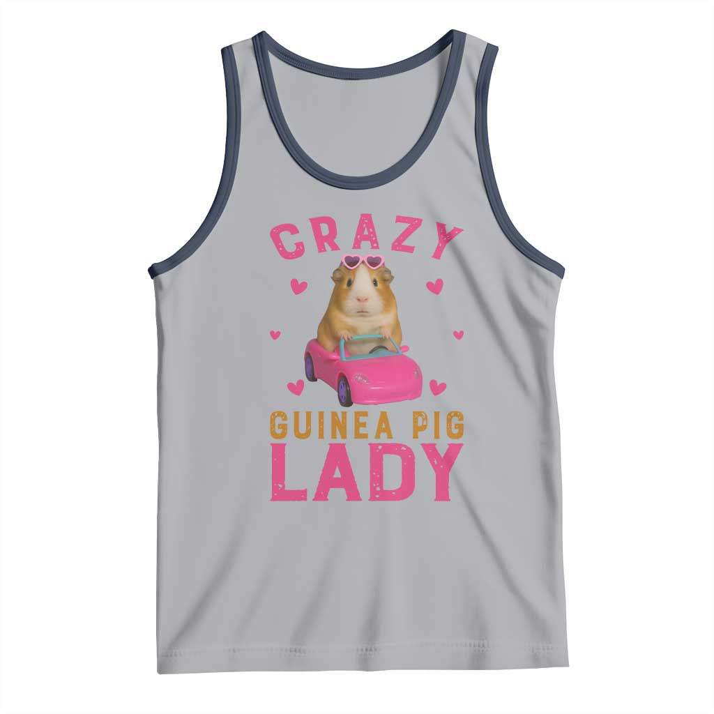 Crazy Guinea Pig Lady Tank Top Funny Pet Lover Gift TS12 Athletic Heather Navy Print Your Wear