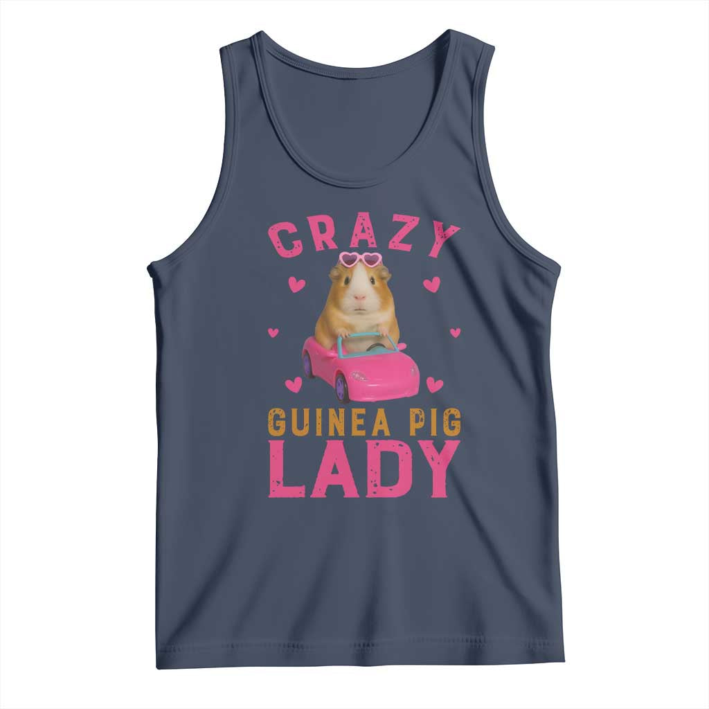 Crazy Guinea Pig Lady Tank Top Funny Pet Lover Gift TS12 Navy Print Your Wear