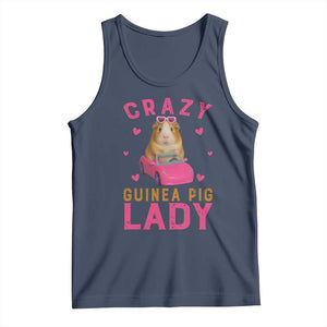 Crazy Guinea Pig Lady Tank Top Funny Pet Lover Gift TS12 Navy Print Your Wear