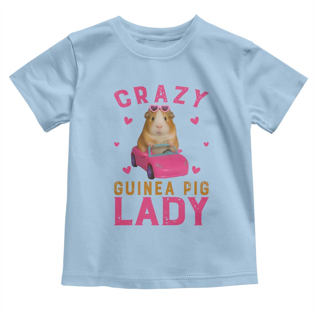 Crazy Guinea Pig Lady Toddler T Shirt Funny Pet Lover Gift TS12 Light Blue Print Your Wear