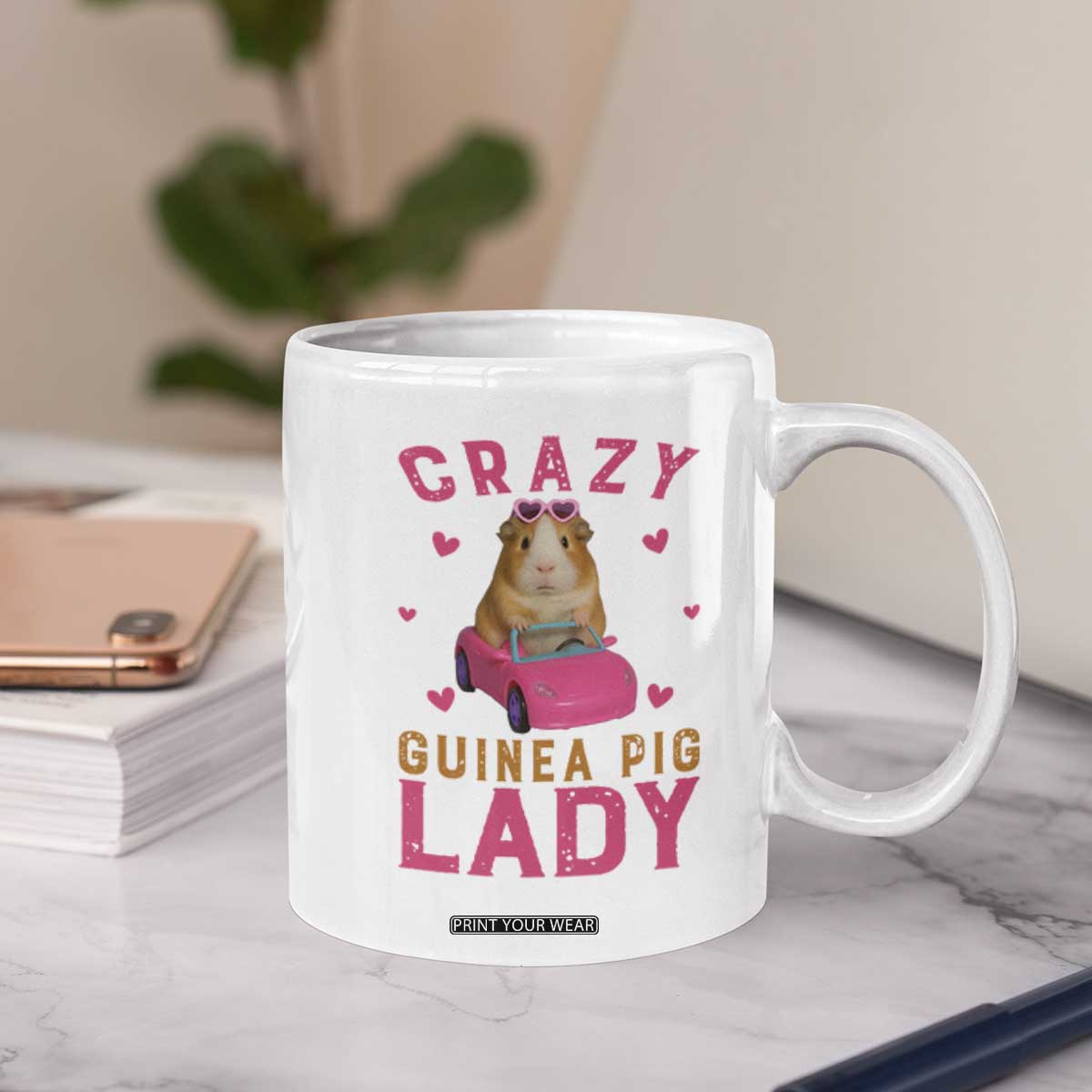 Crazy Guinea Pig Lady Coffee Mug Funny Pet Lover Gift TS12 Print Your Wear