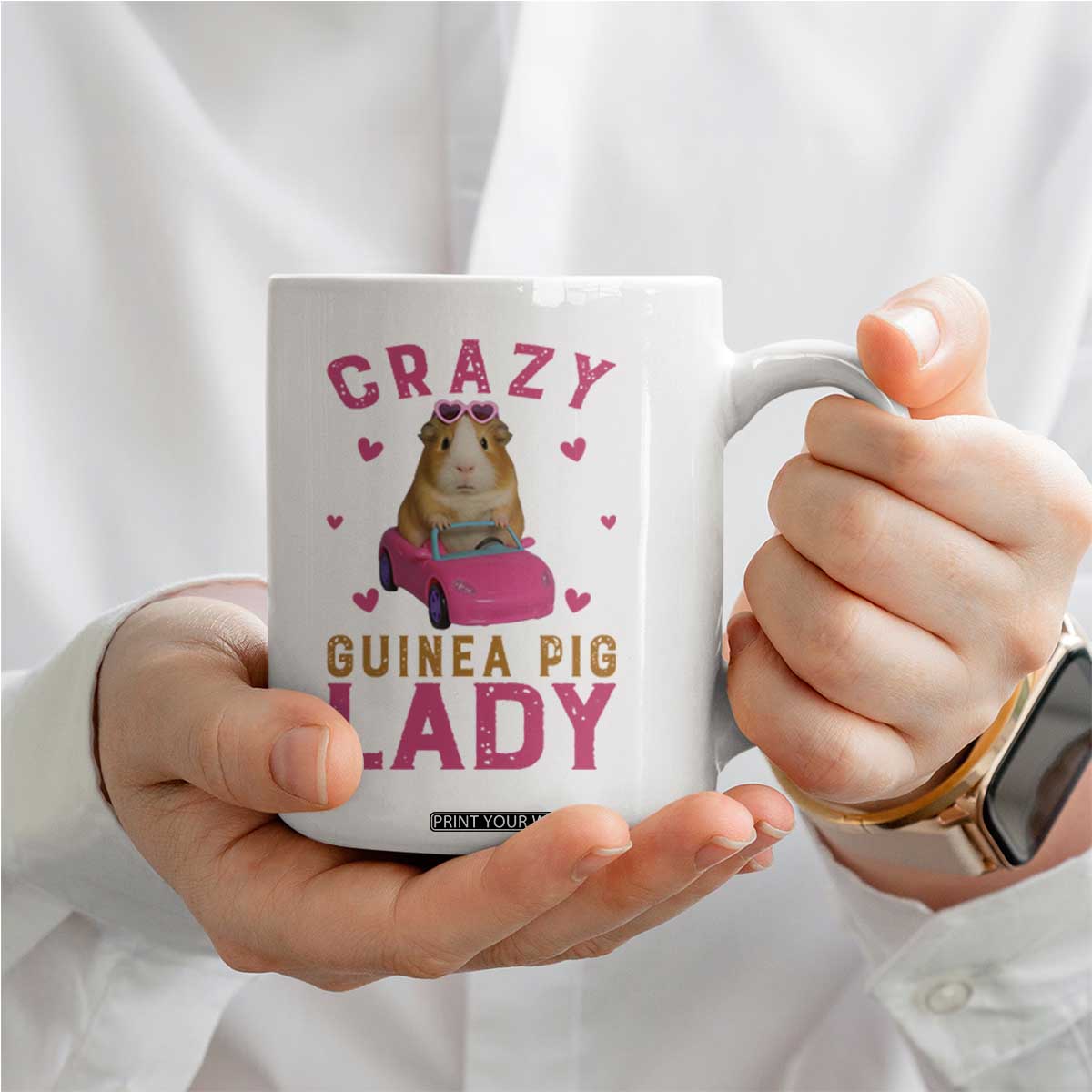 Crazy Guinea Pig Lady Coffee Mug Funny Pet Lover Gift TS12 Print Your Wear