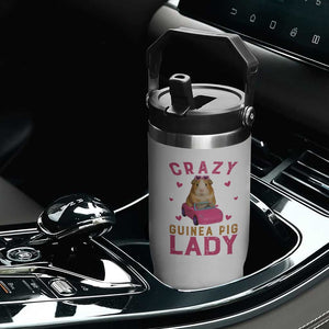 Crazy Guinea Pig Lady Flip Straw Tumbler Funny Pet Lover Gift TS12 Print Your Wear