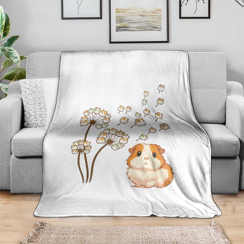 Flower Guinea Pig Dandelion Throw Blanket Funny Cavy Lover Gift TS12 Print Your Wear