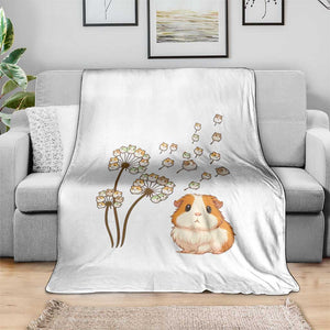 Flower Guinea Pig Dandelion Throw Blanket Funny Cavy Lover Gift TS12 Print Your Wear