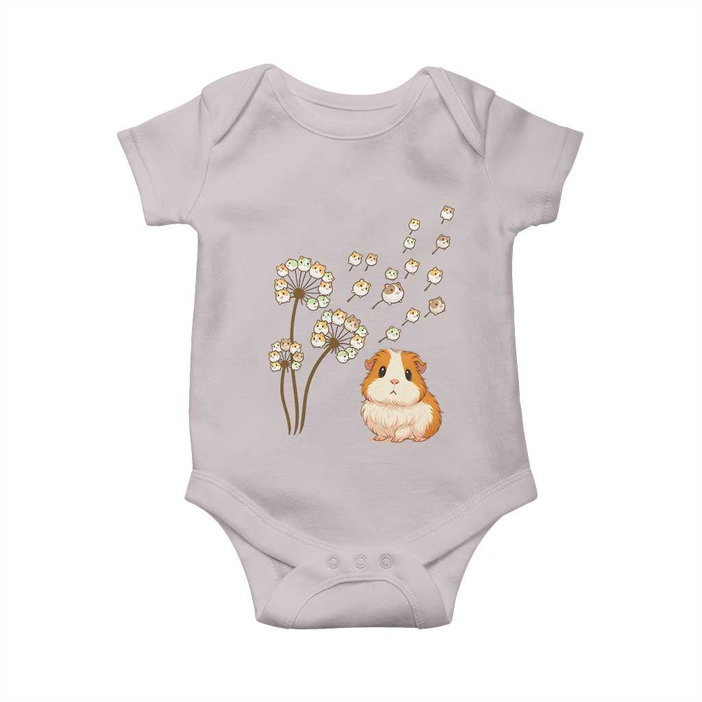 Flower Guinea Pig Dandelion Baby Onesie Funny Cavy Lover Gift TS12 Ice Gray Print Your Wear