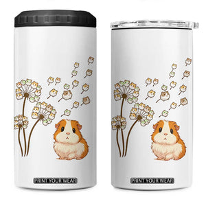 Flower Guinea Pig Dandelion 4 in 1 Can Cooler Tumbler Funny Cavy Lover Gift TS12 One Size: 16 oz White Print Your Wear