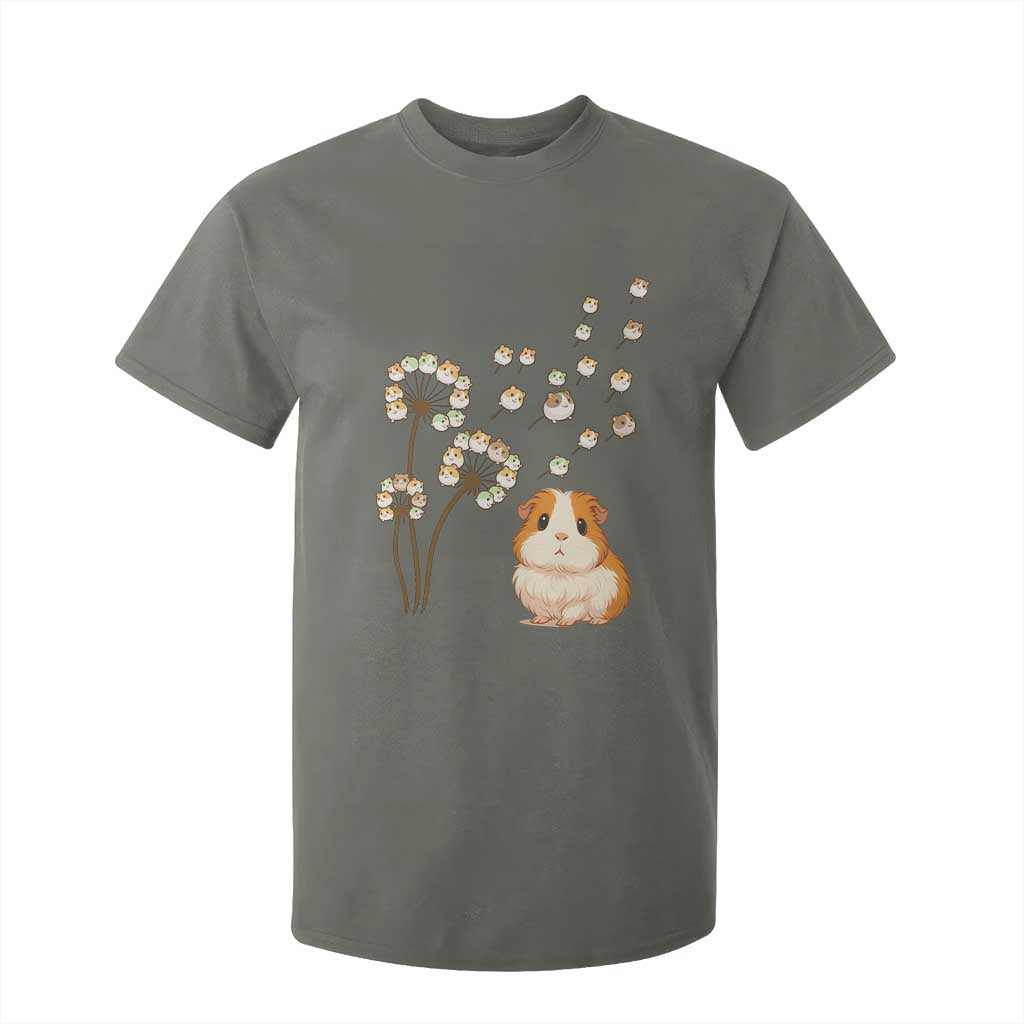 Flower Guinea Pig Dandelion T Shirt For Kid Funny Cavy Lover Gift TS12 Military Green Print Your Wear