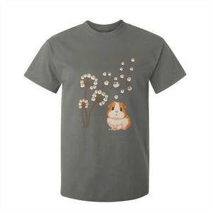 Flower Guinea Pig Dandelion T Shirt For Kid Funny Cavy Lover Gift TS12 Military Green Print Your Wear