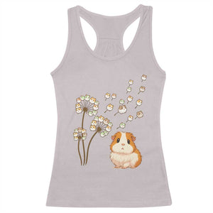Flower Guinea Pig Dandelion Racerback Tank Top Funny Cavy Lover Gift TS12 Ice Gray Print Your Wear