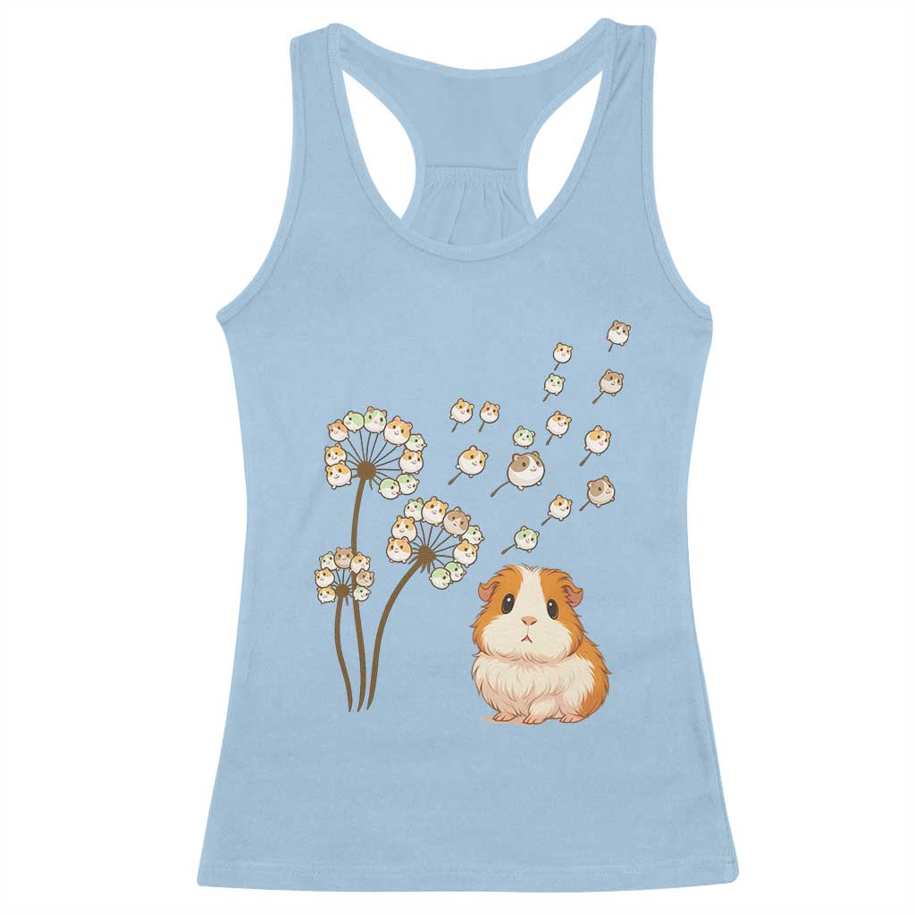 Flower Guinea Pig Dandelion Racerback Tank Top Funny Cavy Lover Gift TS12 Light Blue Print Your Wear
