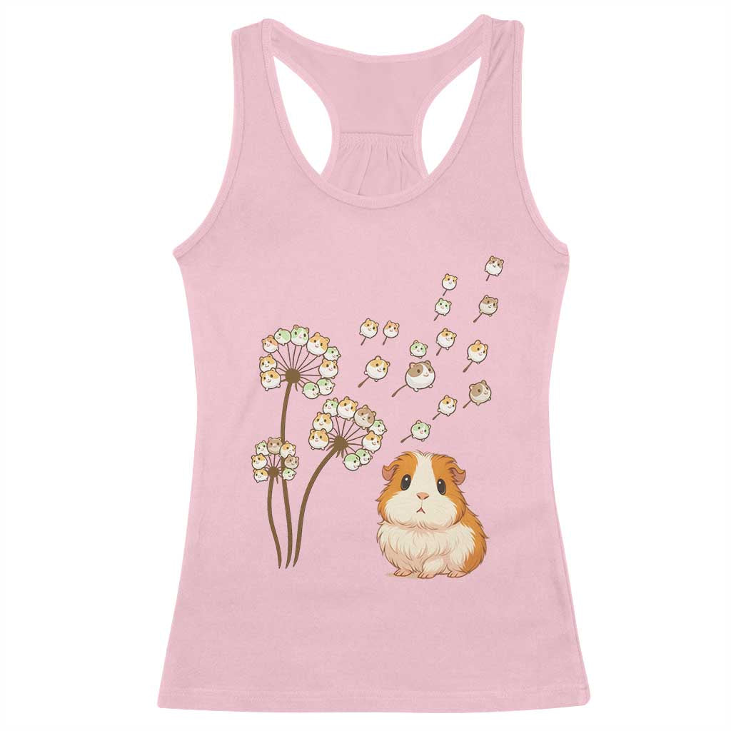 Flower Guinea Pig Dandelion Racerback Tank Top Funny Cavy Lover Gift TS12 Light Pink Print Your Wear