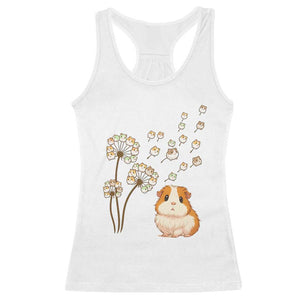 Flower Guinea Pig Dandelion Racerback Tank Top Funny Cavy Lover Gift TS12 White Print Your Wear