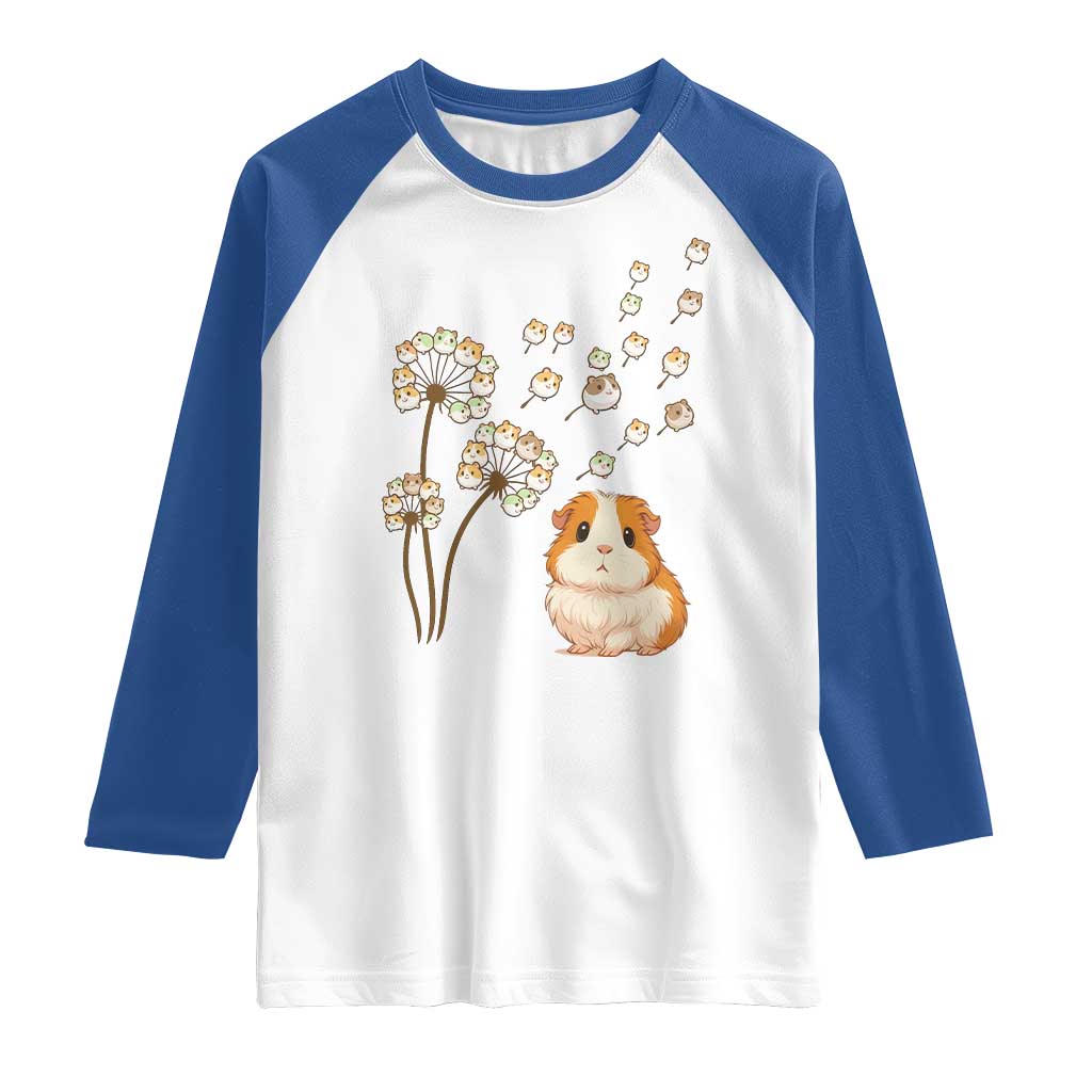 Flower Guinea Pig Dandelion Raglan Shirt Funny Cavy Lover Gift TS12 White Royal Print Your Wear