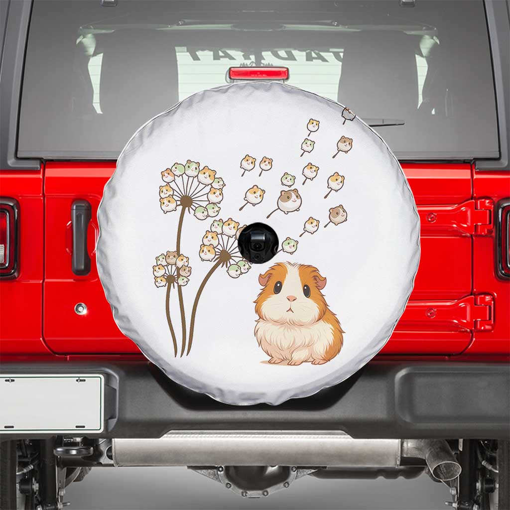 Flower Guinea Pig Dandelion Spare Tire Cover Funny Cavy Lover Gift TS12 White Print Your Wear