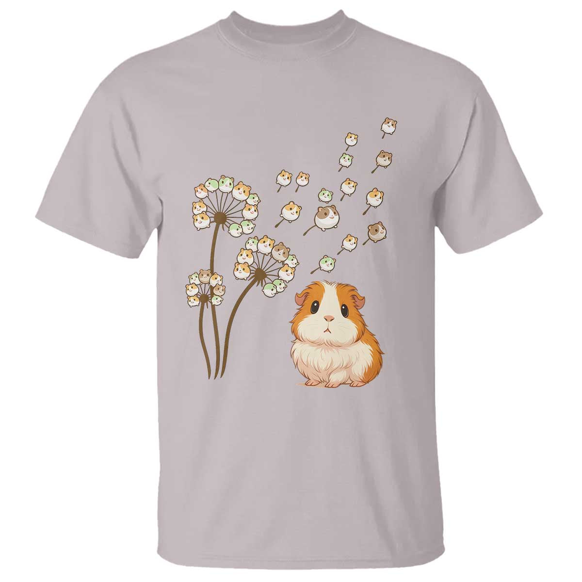 Flower Guinea Pig Dandelion T Shirt Funny Cavy Lover Gift TS12 Ice Gray Print Your Wear