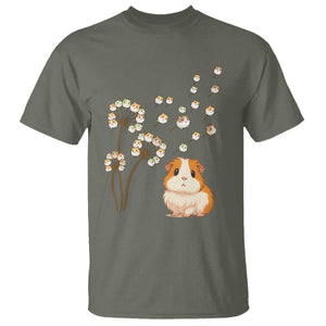 Flower Guinea Pig Dandelion T Shirt Funny Cavy Lover Gift TS12 Military Green Print Your Wear