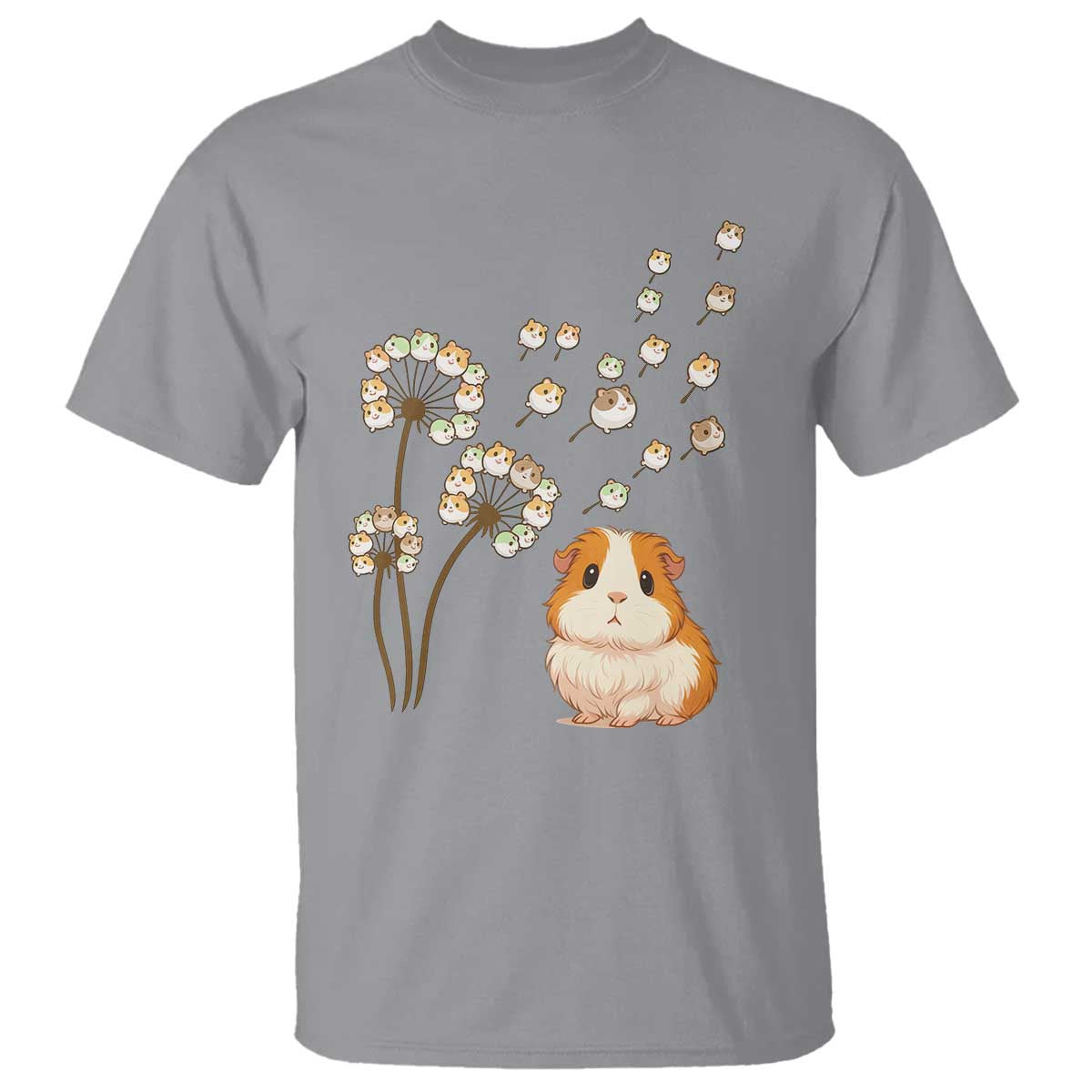 Flower Guinea Pig Dandelion T Shirt Funny Cavy Lover Gift TS12 Sport Gray Print Your Wear
