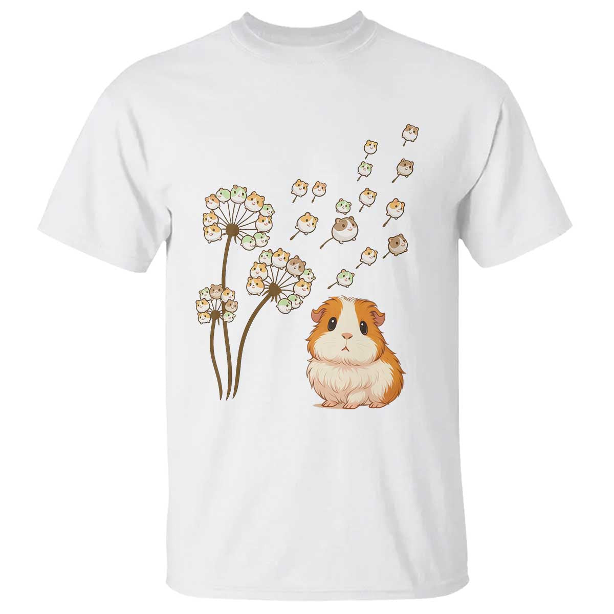 Flower Guinea Pig Dandelion T Shirt Funny Cavy Lover Gift TS12 White Print Your Wear