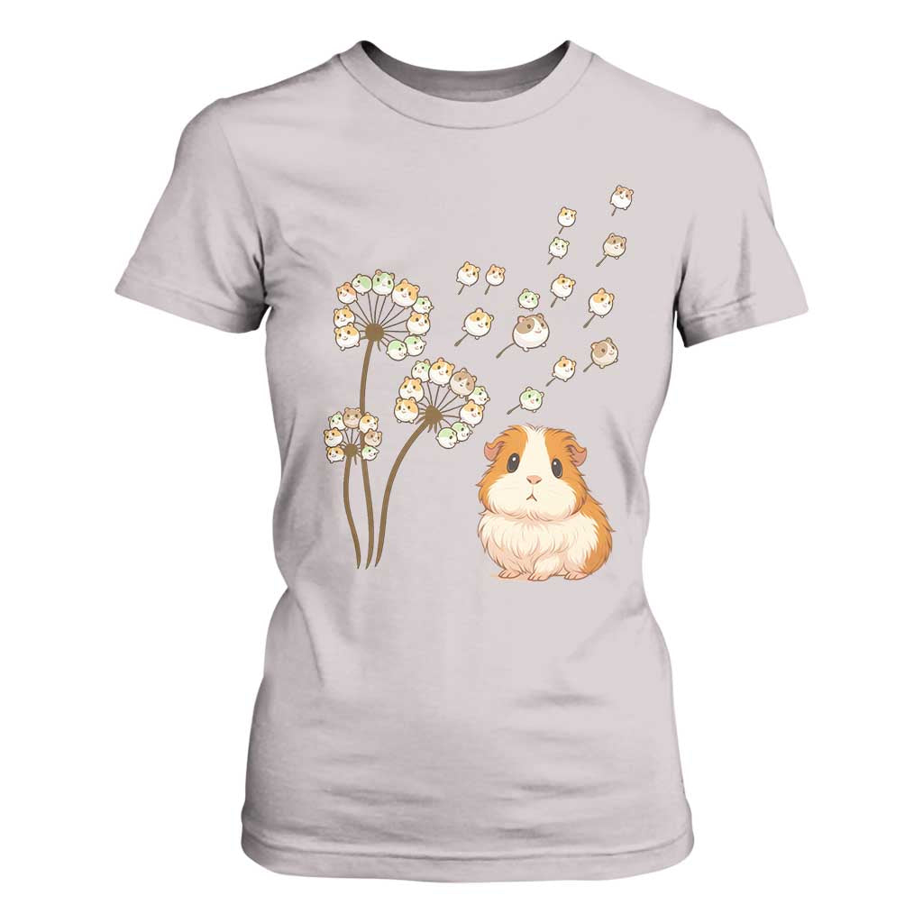Flower Guinea Pig Dandelion T Shirt For Women Funny Cavy Lover Gift TS12 Ice Gray Print Your Wear