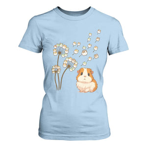 Flower Guinea Pig Dandelion T Shirt For Women Funny Cavy Lover Gift TS12 Light Blue Print Your Wear