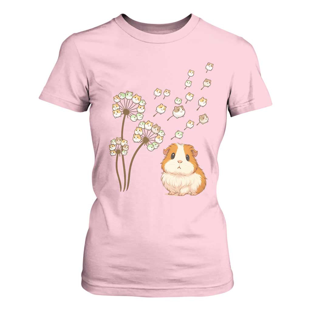 Flower Guinea Pig Dandelion T Shirt For Women Funny Cavy Lover Gift TS12 Light Pink Print Your Wear