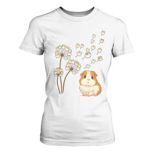 Flower Guinea Pig Dandelion T Shirt For Women Funny Cavy Lover Gift TS12 White Print Your Wear