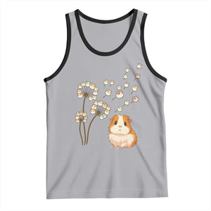 Flower Guinea Pig Dandelion Tank Top Funny Cavy Lover Gift TS12 Athletic Heather Black Print Your Wear
