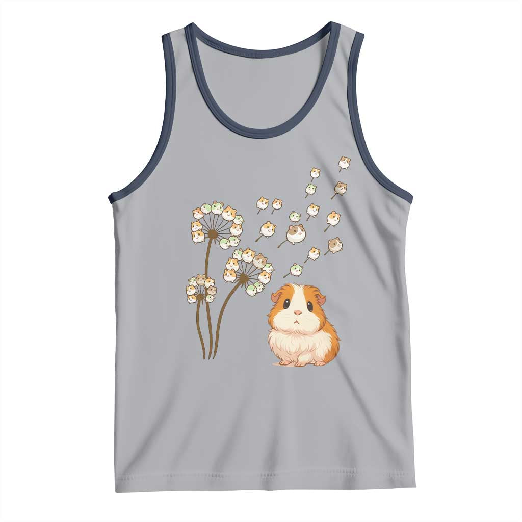 Flower Guinea Pig Dandelion Tank Top Funny Cavy Lover Gift TS12 Athletic Heather Navy Print Your Wear