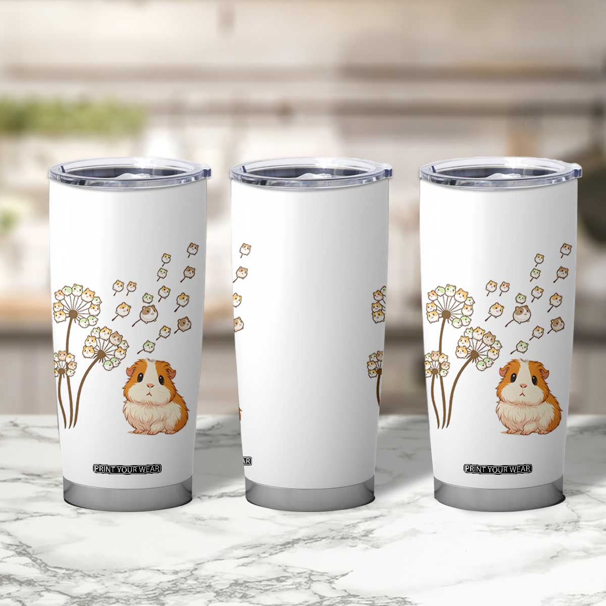 Flower Guinea Pig Dandelion Tumbler Cup Funny Cavy Lover Gift TS12 Print Your Wear