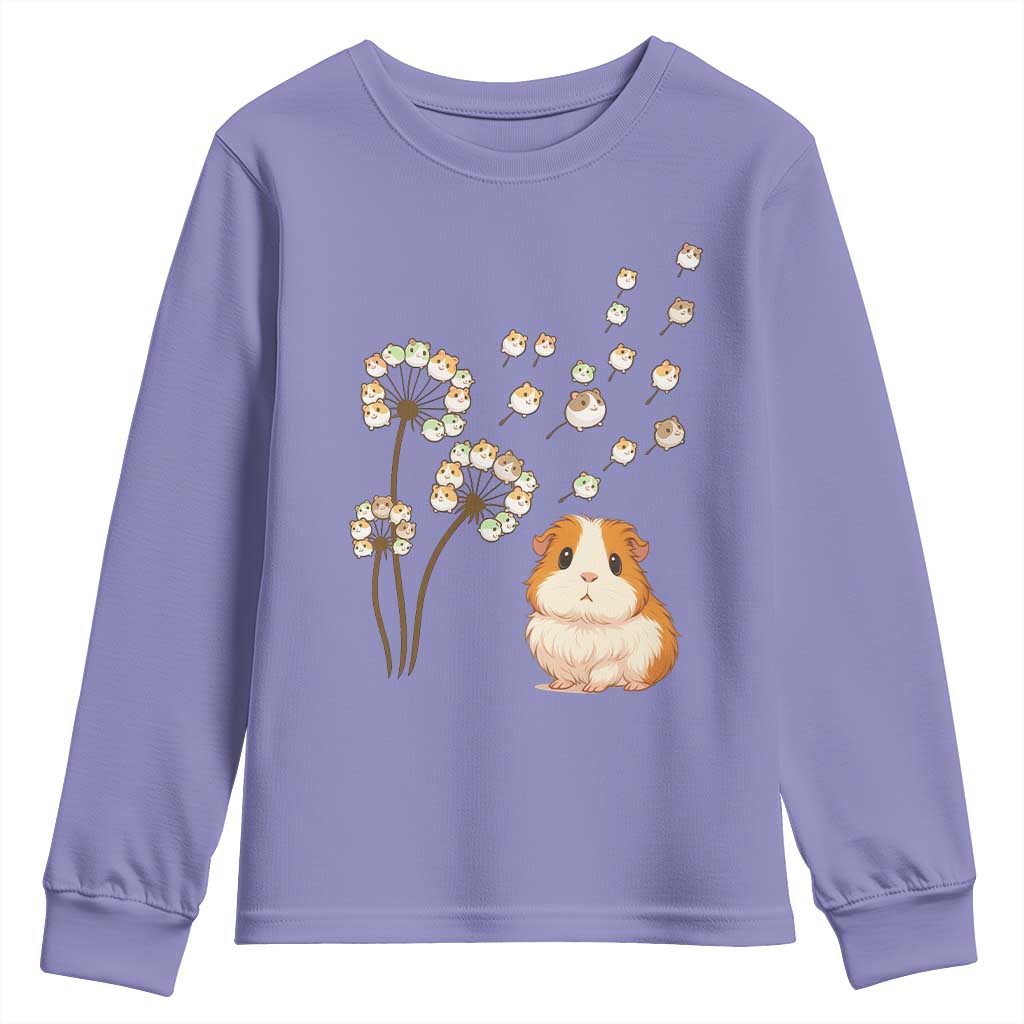 Flower Guinea Pig Dandelion Youth Sweatshirt Funny Cavy Lover Gift TS12 Violet Print Your Wear